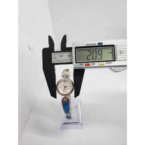 Gem Time women's dress watch. Small silver and white face. Blue bead band. GT-03 - Picture 8 of 8